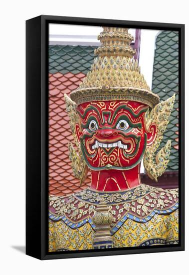 Buddhist Mythology Yaksa, Temple of the Emerald Buddha, Bangkok, Thailand-David R. Frazier-Framed Premier Image Canvas