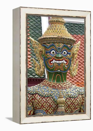 Buddhist Mythology Yaksa, Temple of the Emerald Buddha, Bangkok, Thailand-David R. Frazier-Framed Premier Image Canvas