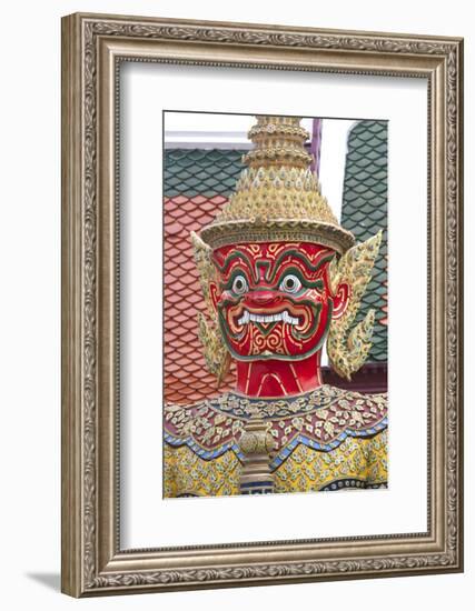 Buddhist Mythology Yaksa, Temple of the Emerald Buddha, Bangkok, Thailand-David R. Frazier-Framed Photographic Print