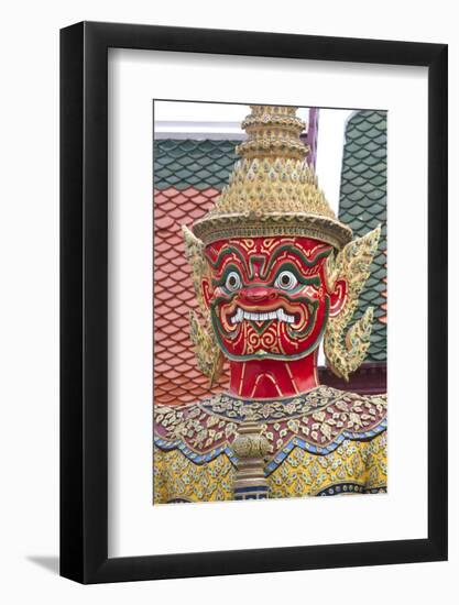 Buddhist Mythology Yaksa, Temple of the Emerald Buddha, Bangkok, Thailand-David R. Frazier-Framed Photographic Print