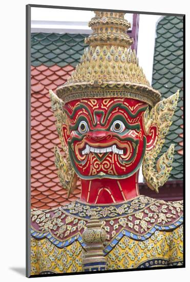 Buddhist Mythology Yaksa, Temple of the Emerald Buddha, Bangkok, Thailand-David R. Frazier-Mounted Photographic Print