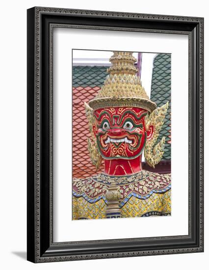 Buddhist Mythology Yaksa, Temple of the Emerald Buddha, Bangkok, Thailand-David R. Frazier-Framed Photographic Print