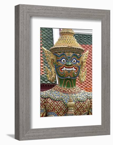 Buddhist Mythology Yaksa, Temple of the Emerald Buddha, Bangkok, Thailand-David R. Frazier-Framed Photographic Print