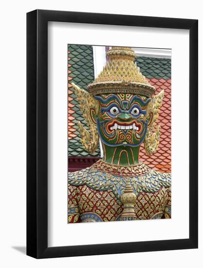 Buddhist Mythology Yaksa, Temple of the Emerald Buddha, Bangkok, Thailand-David R. Frazier-Framed Photographic Print