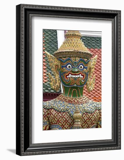 Buddhist Mythology Yaksa, Temple of the Emerald Buddha, Bangkok, Thailand-David R. Frazier-Framed Photographic Print