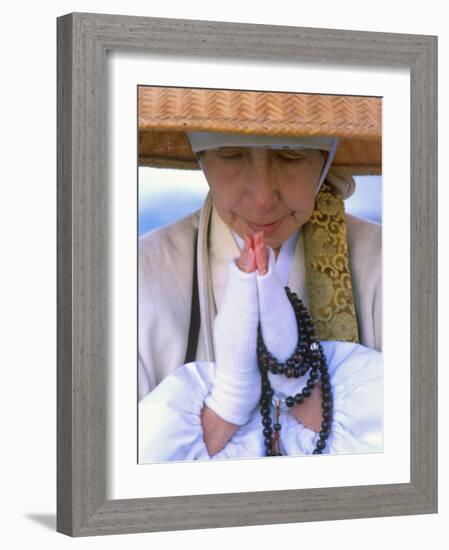 Buddhist Nun, Shijo Bridge, Kyoto, Japan-Rob Tilley-Framed Photographic Print