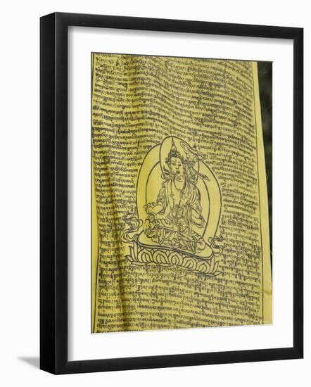 Buddhist Prayer Flag, Taktshang Goemba (Tiger's Nest) Monastery, Paro, Bhutan-Angelo Cavalli-Framed Photographic Print