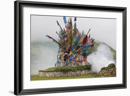 Buddhist Prayer Flags at Horse Festival, Tibetan Area, Sichuan, China-Peter Adams-Framed Photographic Print