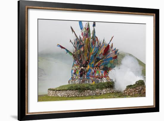 Buddhist Prayer Flags at Horse Festival, Tibetan Area, Sichuan, China-Peter Adams-Framed Photographic Print