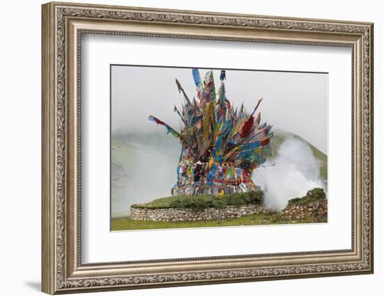 Buddhist Prayer Flags at Horse Festival, Tibetan Area, Sichuan, China-Peter Adams-Framed Photographic Print