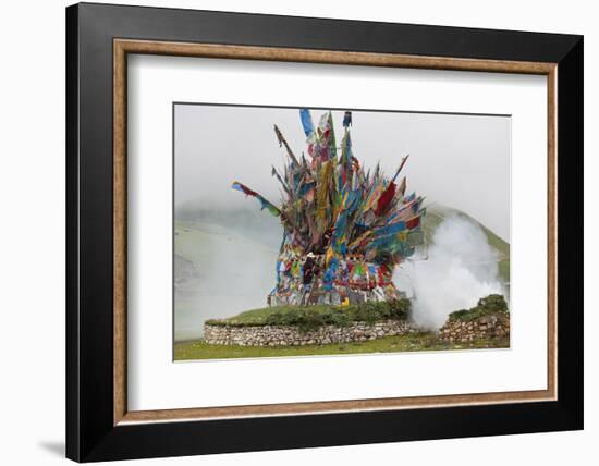 Buddhist Prayer Flags at Horse Festival, Tibetan Area, Sichuan, China-Peter Adams-Framed Photographic Print