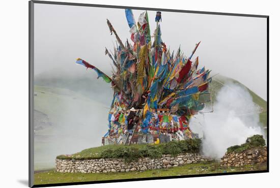 Buddhist Prayer Flags at Horse Festival, Tibetan Area, Sichuan, China-Peter Adams-Mounted Photographic Print