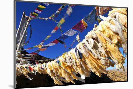 Buddhist prayer flags, Mustang, Nepal, Himalayas, Asia-null-Mounted Photographic Print