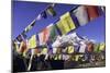 Buddhist Prayer Flags with Mount Kongde Ri Behind Taken Just Above the Town of Namche Bazaar-John Woodworth-Mounted Photographic Print