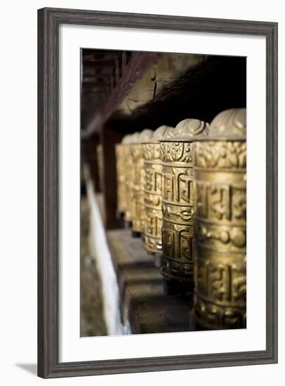 Buddhist Prayer Wheels, Namche Gompa (Monastery), Namche Bazaar, Solu Khumbu Region, Nepal-Ben Pipe-Framed Photographic Print