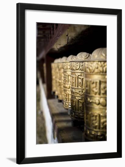 Buddhist Prayer Wheels, Namche Gompa (Monastery), Namche Bazaar, Solu Khumbu Region, Nepal-Ben Pipe-Framed Photographic Print