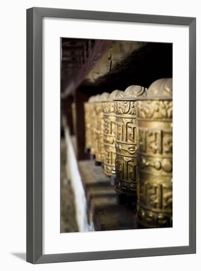 Buddhist Prayer Wheels, Namche Gompa (Monastery), Namche Bazaar, Solu Khumbu Region, Nepal-Ben Pipe-Framed Photographic Print