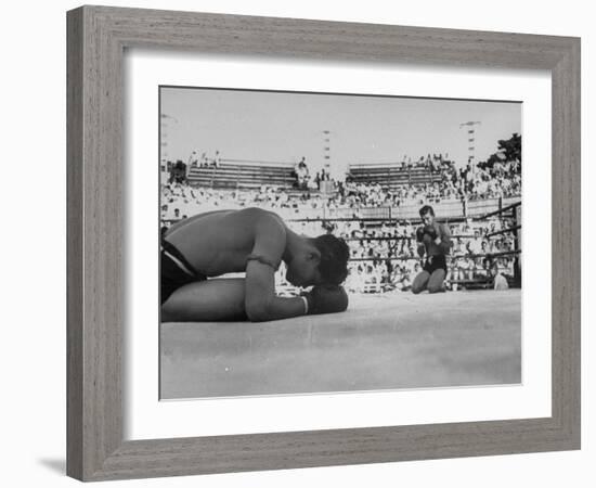 Buddhist Prayers at Beginning of the Prefight Ceremony of Muay Thai Boxing-Jack Birns-Framed Photographic Print