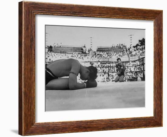 Buddhist Prayers at Beginning of the Prefight Ceremony of Muay Thai Boxing-Jack Birns-Framed Photographic Print