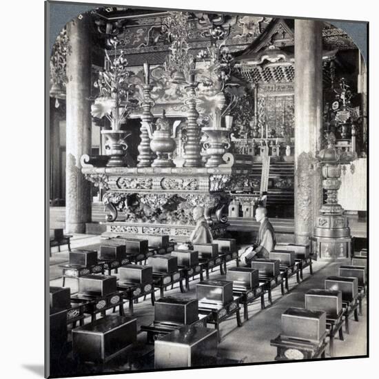 Buddhist Priests in Ikegami Temple, Omori, Japan, 1904-Underwood & Underwood-Mounted Photographic Print