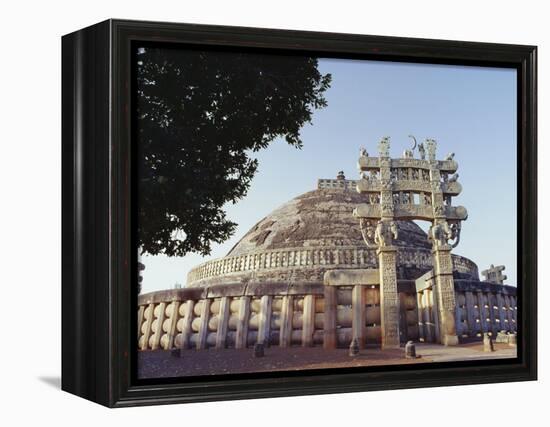 Buddhist Stupa and Torana (Gateway) of Stupa 1, Known as the Great Stupa, Madhya Pradesh, India-John Henry Claude Wilson-Framed Premier Image Canvas