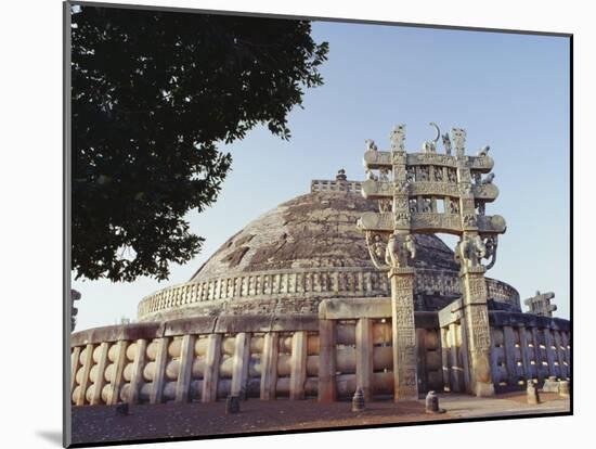 Buddhist Stupa and Torana (Gateway) of Stupa 1, Known as the Great Stupa, Madhya Pradesh, India-John Henry Claude Wilson-Mounted Photographic Print