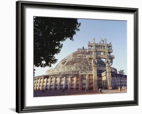 Buddhist Stupa and Torana (Gateway) of Stupa 1, Known as the Great Stupa, Madhya Pradesh, India-John Henry Claude Wilson-Framed Photographic Print