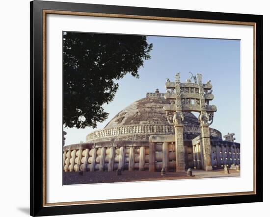 Buddhist Stupa and Torana (Gateway) of Stupa 1, Known as the Great Stupa, Madhya Pradesh, India-John Henry Claude Wilson-Framed Photographic Print