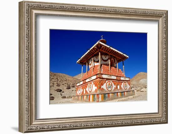 Buddhist stupa (chorten) near Tsarang village, Mustang, Nepal, Himalayas, Asia-null-Framed Photographic Print