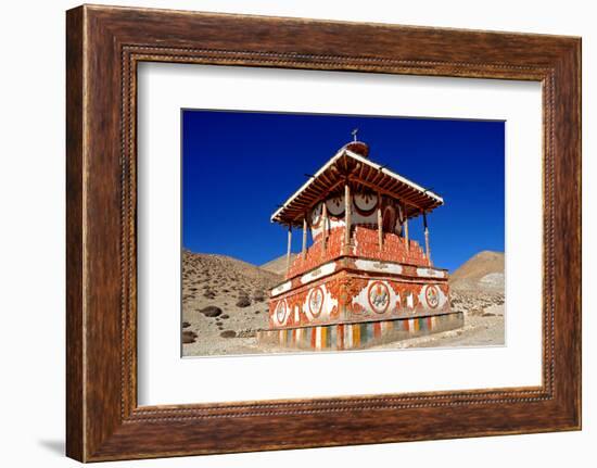 Buddhist stupa (chorten) near Tsarang village, Mustang, Nepal, Himalayas, Asia-null-Framed Photographic Print