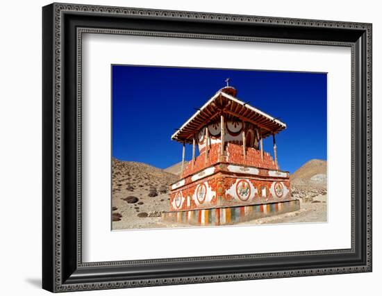 Buddhist stupa (chorten) near Tsarang village, Mustang, Nepal, Himalayas, Asia-null-Framed Photographic Print