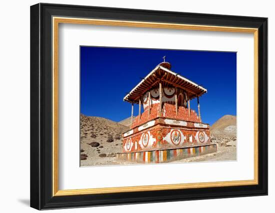 Buddhist stupa (chorten) near Tsarang village, Mustang, Nepal, Himalayas, Asia-null-Framed Photographic Print