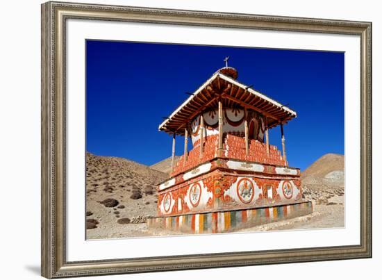 Buddhist stupa (chorten) near Tsarang village, Mustang, Nepal, Himalayas, Asia-null-Framed Photographic Print