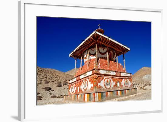 Buddhist stupa (chorten) near Tsarang village, Mustang, Nepal, Himalayas, Asia-null-Framed Photographic Print