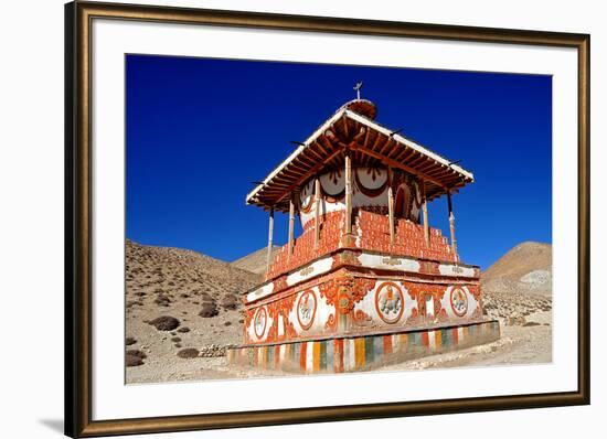 Buddhist stupa (chorten) near Tsarang village, Mustang, Nepal, Himalayas, Asia-null-Framed Photographic Print