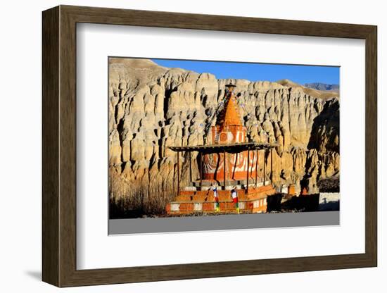 Buddhist stupa (chorten) near Tsarang village, Mustang, Nepal, Himalayas, Asia-null-Framed Photographic Print