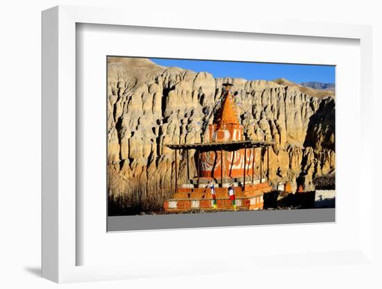 Buddhist stupa (chorten) near Tsarang village, Mustang, Nepal, Himalayas, Asia-null-Framed Photographic Print