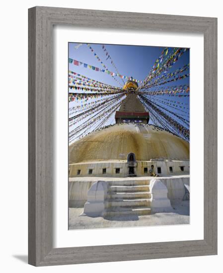 Buddhist Stupa Known as Boudha at Bodhanath, Kathmandu, Nepal. Taken at Lhosar-Don Smith-Framed Photographic Print