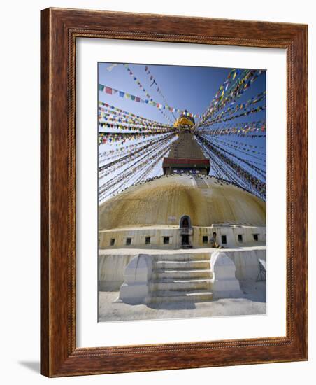 Buddhist Stupa Known as Boudha at Bodhanath, Kathmandu, Nepal. Taken at Lhosar-Don Smith-Framed Photographic Print