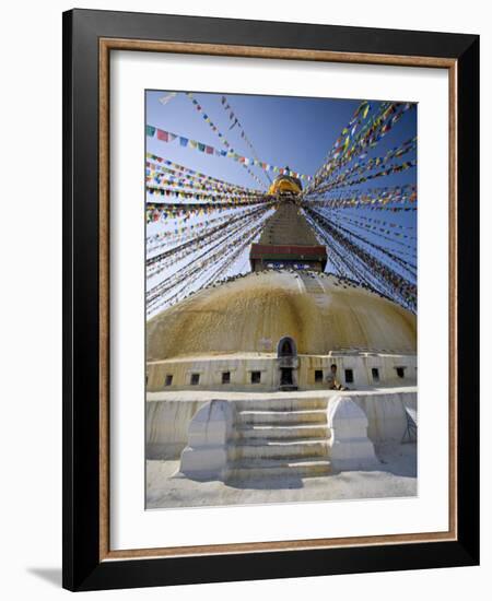 Buddhist Stupa Known as Boudha at Bodhanath, Kathmandu, Nepal. Taken at Lhosar-Don Smith-Framed Photographic Print