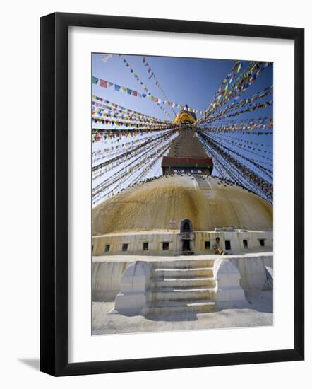 Buddhist Stupa Known as Boudha at Bodhanath, Kathmandu, Nepal. Taken at Lhosar-Don Smith-Framed Photographic Print