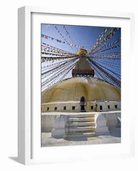 Buddhist Stupa Known as Boudha at Bodhanath, Kathmandu, Nepal. Taken at Lhosar-Don Smith-Framed Photographic Print