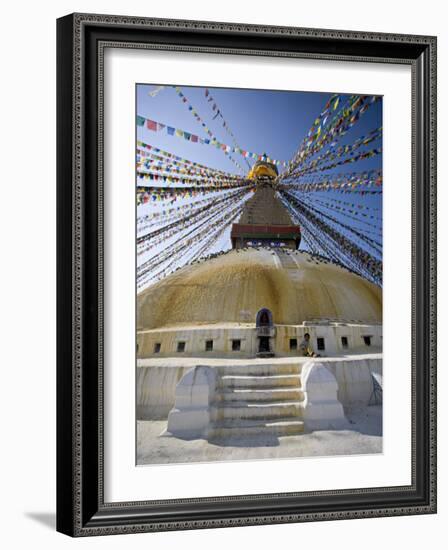 Buddhist Stupa Known as Boudha at Bodhanath, Kathmandu, Nepal. Taken at Lhosar-Don Smith-Framed Photographic Print