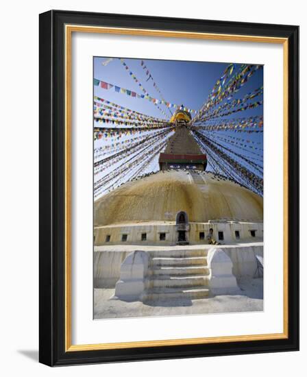 Buddhist Stupa Known as Boudha at Bodhanath, Kathmandu, Nepal. Taken at Lhosar-Don Smith-Framed Photographic Print