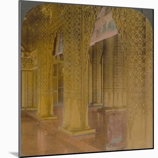 'Buddhist temple interior with costly decorations in gold and colors, Moulmein, Burma', 1907-Elmer Underwood-Mounted Photographic Print