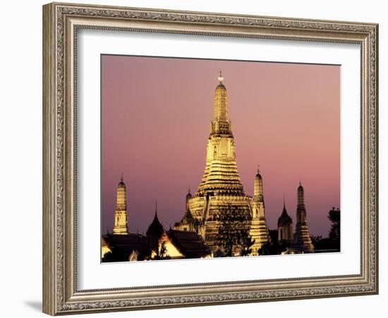 Buddhist Temple of Wat Arun at Twilight, Dating from 19th Century, Bankok Noi, Bangkok, Thailand-Richard Nebesky-Framed Photographic Print