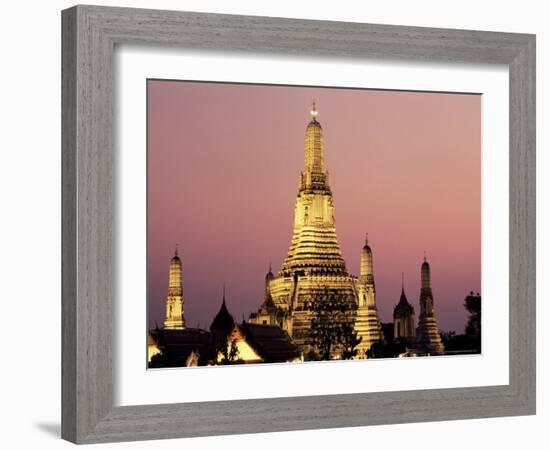 Buddhist Temple of Wat Arun at Twilight, Dating from 19th Century, Bankok Noi, Bangkok, Thailand-Richard Nebesky-Framed Photographic Print