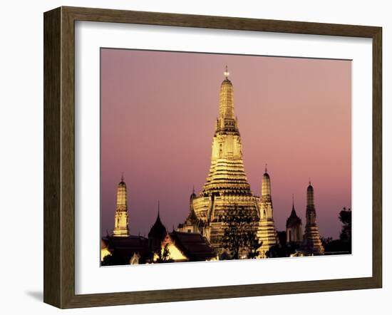 Buddhist Temple of Wat Arun at Twilight, Dating from 19th Century, Bankok Noi, Bangkok, Thailand-Richard Nebesky-Framed Photographic Print