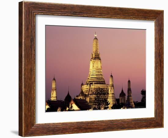 Buddhist Temple of Wat Arun at Twilight, Dating from 19th Century, Bankok Noi, Bangkok, Thailand-Richard Nebesky-Framed Photographic Print