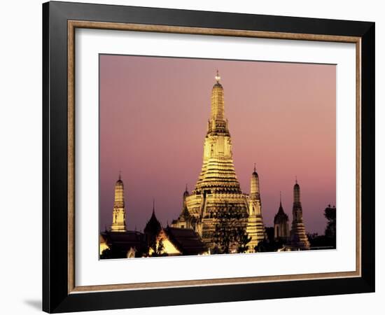 Buddhist Temple of Wat Arun at Twilight, Dating from 19th Century, Bankok Noi, Bangkok, Thailand-Richard Nebesky-Framed Photographic Print